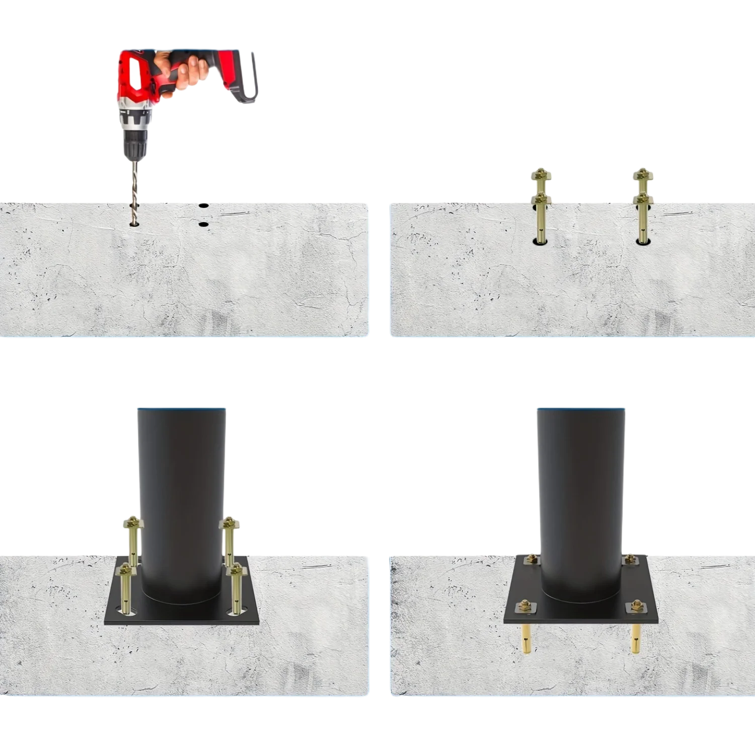 Hollow Splicing Lamp Post, Street Light Pole, Metal Street Lamp Post for Outdoor Lights, Solar Lights Poles with Base Accessory