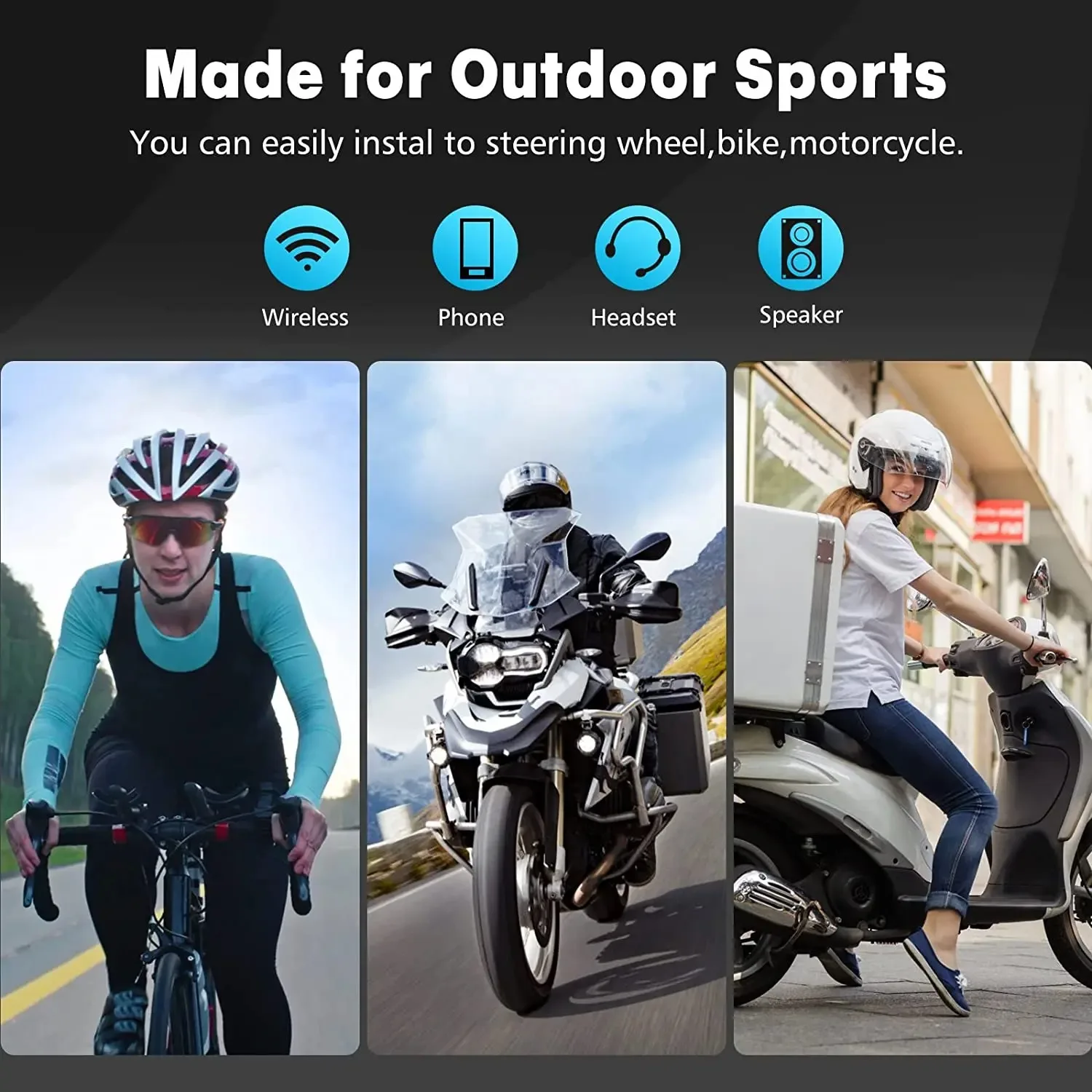 Wireless Bluetooth 5.3 Remote Controller IPX6 Waterproof Wireless Controller for Bicycle Motorcycle Car for iPhone Android Devic