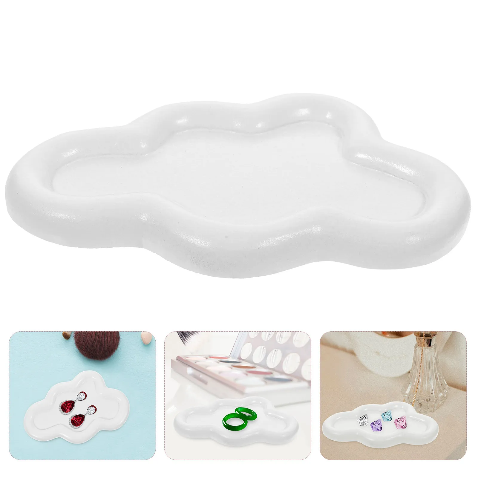 

Resin Jewelry Display Tray Cloud Shaped Decorative Storage for Earrings Rings Bracelets Necklaces Makeup Organizer Trinket Dish