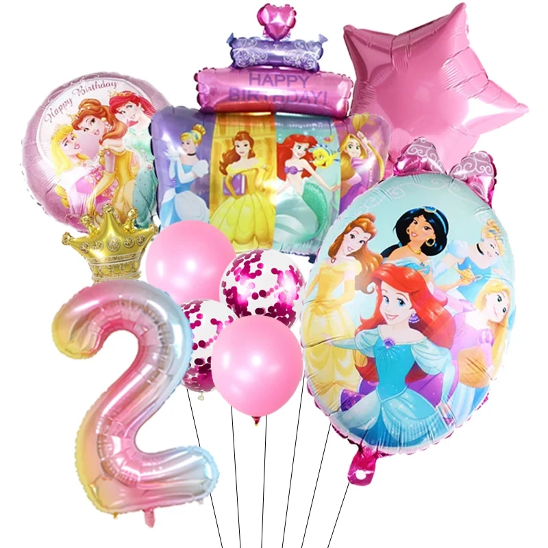 بالونات الأميرة سندريلا حسناء حورية البحر مقاس 32 بوصة لتزيين حفلات أعياد الميلاد مجموعة بالونات الهيليوم للأميرة لحفلات استقبال المولود الجديد للفتيات