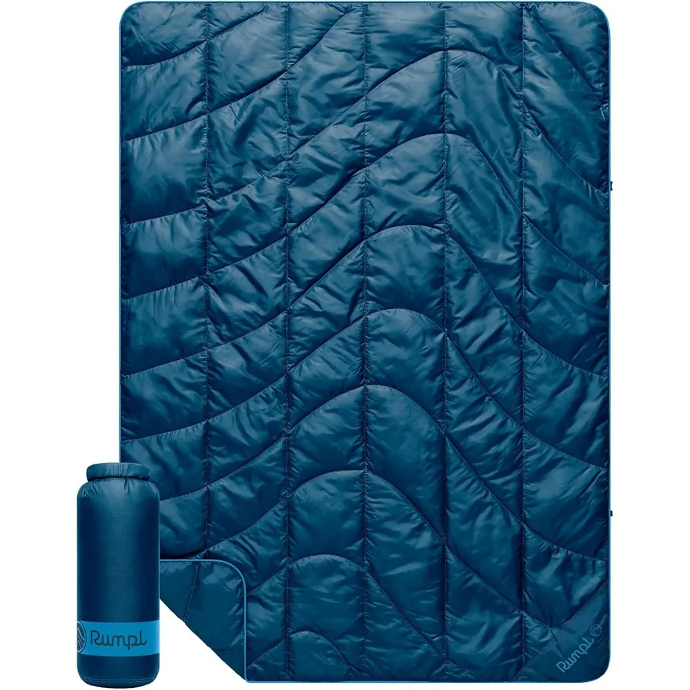 

Travel Puffy Blanket, Ultra-Packable Travel-Size Warmth and Comfort, Deepwater