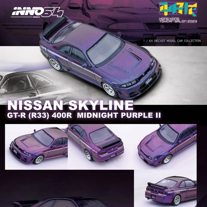 

INNO 1:64 NISSAN R33 GT-R NISMO 400R Hong Kong Car Show edition 2023 specia edition Metal Diecast Model Race Car Kids Toys Gift