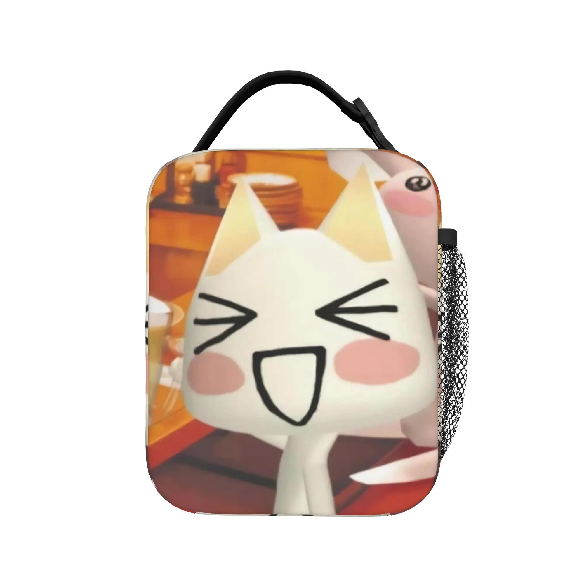 Toro Inoue Cat Insulated Lunch Bag Thermal Bag Reusable,Meal Container Happy Neko High Capacity Tote Lunch Box Food Storage Bags