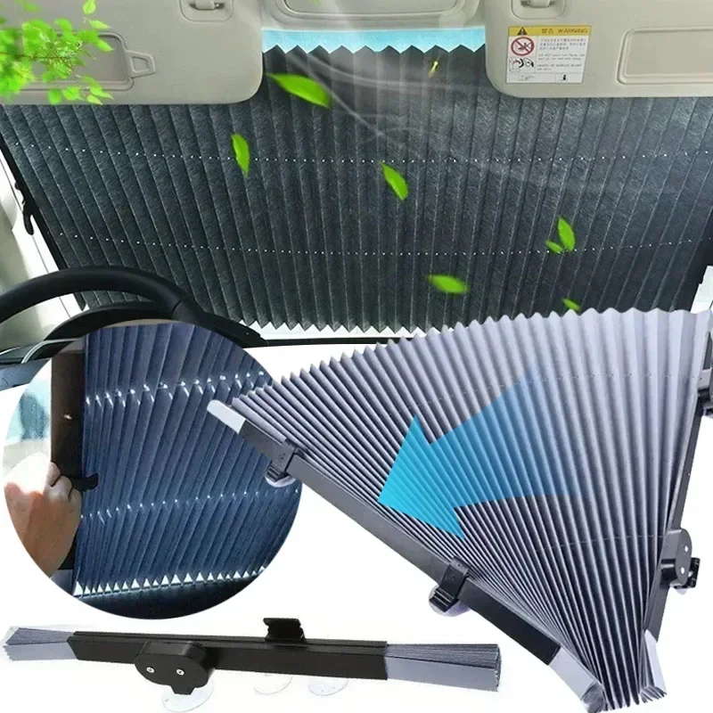 

Car Retractable Sunshade Parasol Curtain With Suction Cup Sunshade Front Rear Window Universal Auto Winshield SunShade Accessory