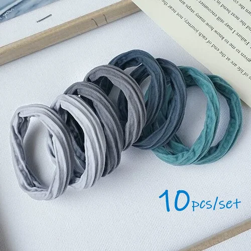 10 unids/set de lazos coloridos para el cabello de alta elasticidad, coleteros, cuerda para el cabello, accesorios para el cabello para niñas y mujeres