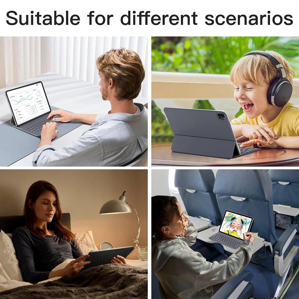 حافظة iPad 2025 مع لوحة مفاتيح سحرية بلوتوث لجهاز iPad A16 حافظة 10th 9 8th Gen Air 4 5 Pro 11 12.9 حامل لوحي لوحة المفاتيح اللاسلكية