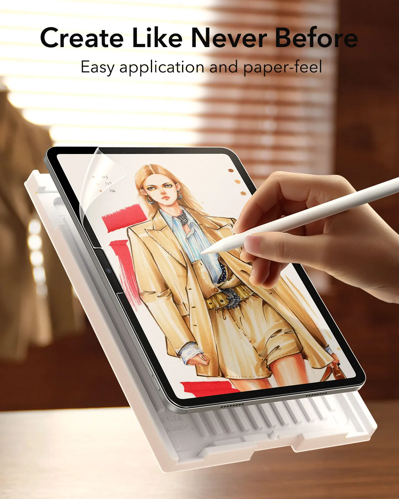 ESR for iPad Pro 13 2024 Paper-Feel Film for iPad Air 13 Frosted writing Film for iPad Pro 11 Air 11 2024 with Application Tray