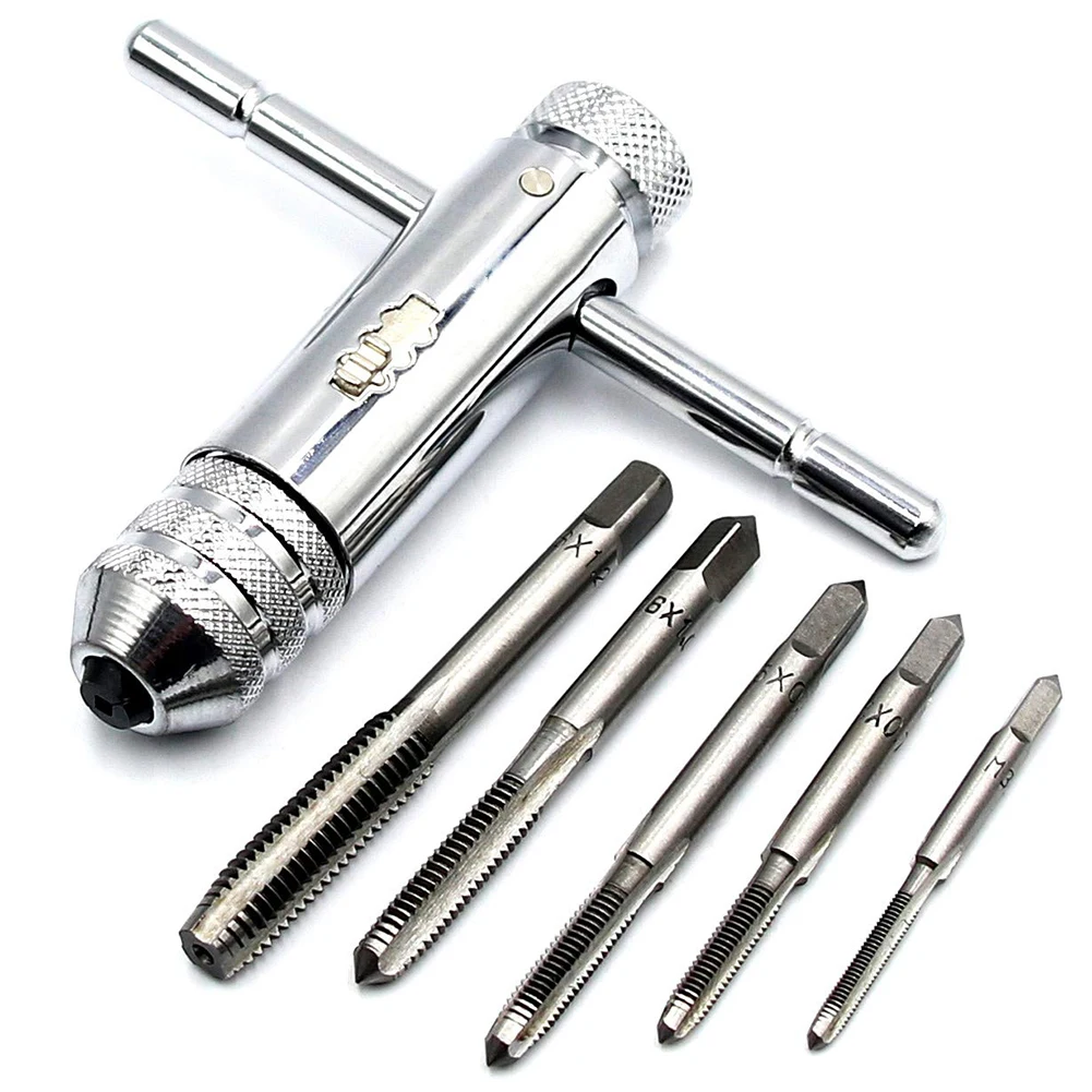 

Tap Wrench Set Screw Taps For M3-M8 Adjustable T-Handle For Left Hand Tap Reamers Screw Extractor Hand Tool Set