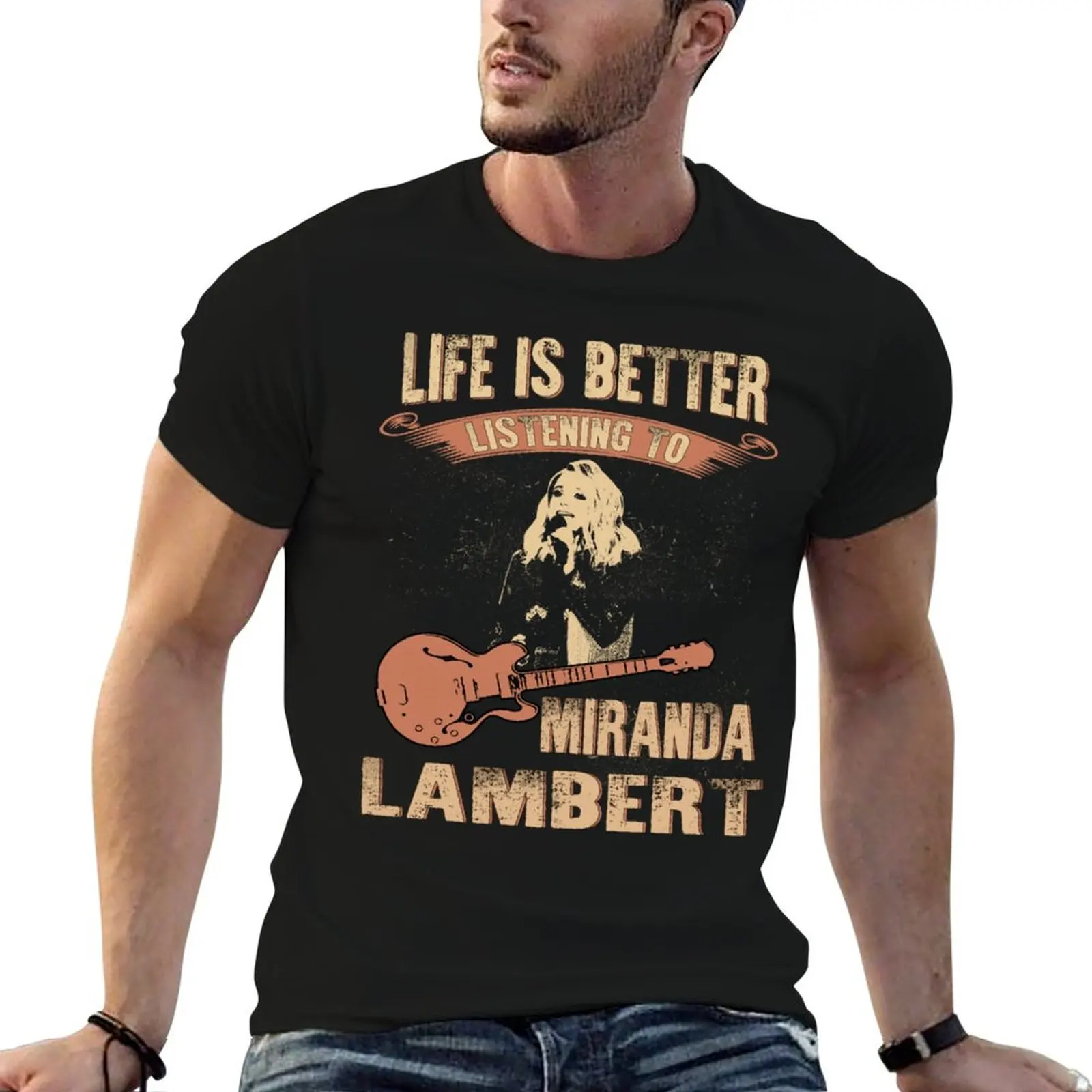 

LIFE IS BETTER LISTENING TO Woman T-Shirt man graphic t shirt printed t shirts for man T-Shirt