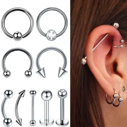 1pcs Hinged Segment Ring Titanium Nose Ring Septum Ring Piercing for Women Men Labret Tongue Navel Tragus Piercing Body Jewelry