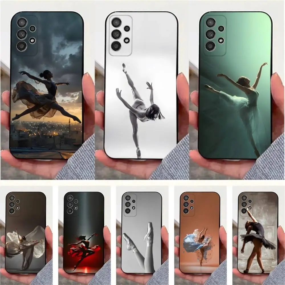 

Dancing Art Ballerina Case For Samsung S25,S24,S23,S22,S20,S21,S10,Ultra,Plus,Lite,FE,Soft Silicone Black Cover