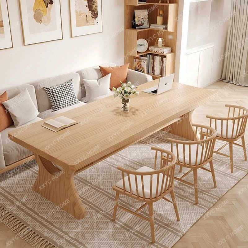 

SS Living room solid wood rectangular table ash wood conference table modern desk household