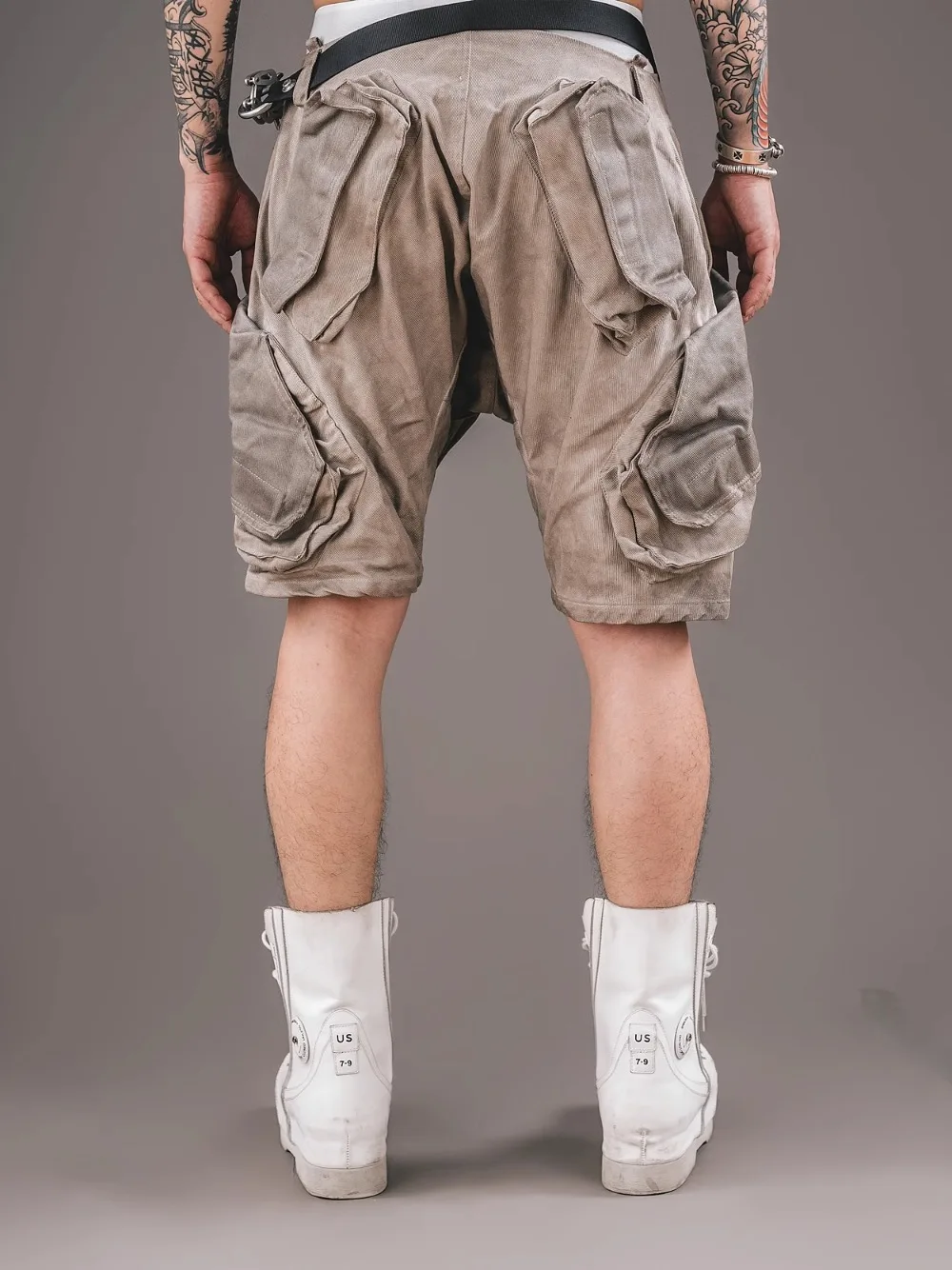 Three Dimensional Multi Pocket Deconstruction Splicing Casual Functional Work Pants Summer Men's Trendy Loose Shorts