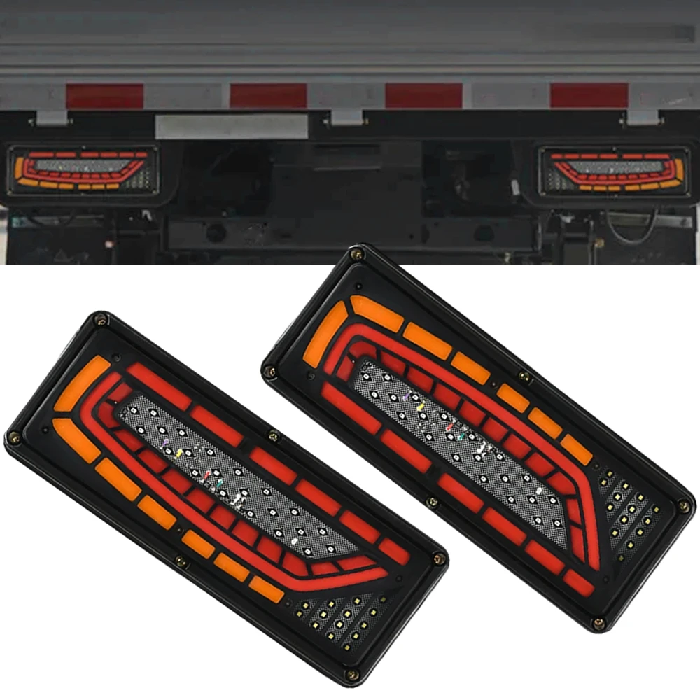 

2PCS 12V 24V Dynamic LED Truck Tail Light Turn Signal Rear Brake Lights Reverse Signal Lamp Trailer Lorry Bus Caravan Camper