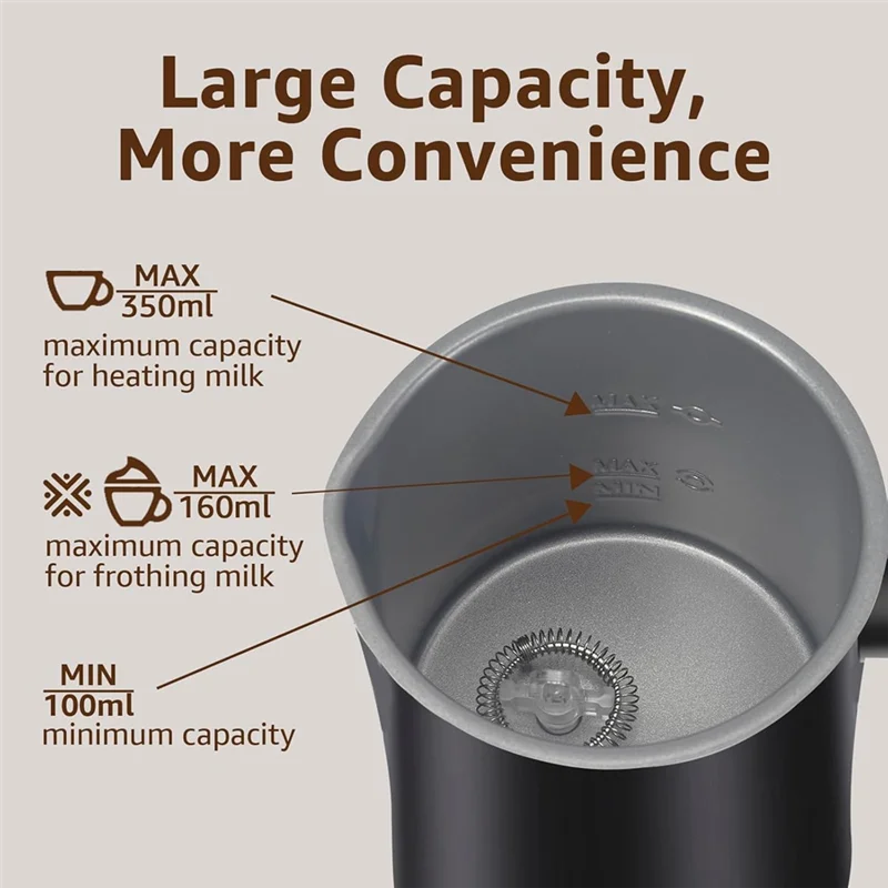 A39M เครื่องตีฟองนมอัตโนมัติเต็มรูปแบบ เครื่องตีฟองนม 4 In 1 เครื่องตีฟองนมไฟฟ้า เครื่องทําโฟมสําหรับกาแฟ ช็อกโกแลตร้อน