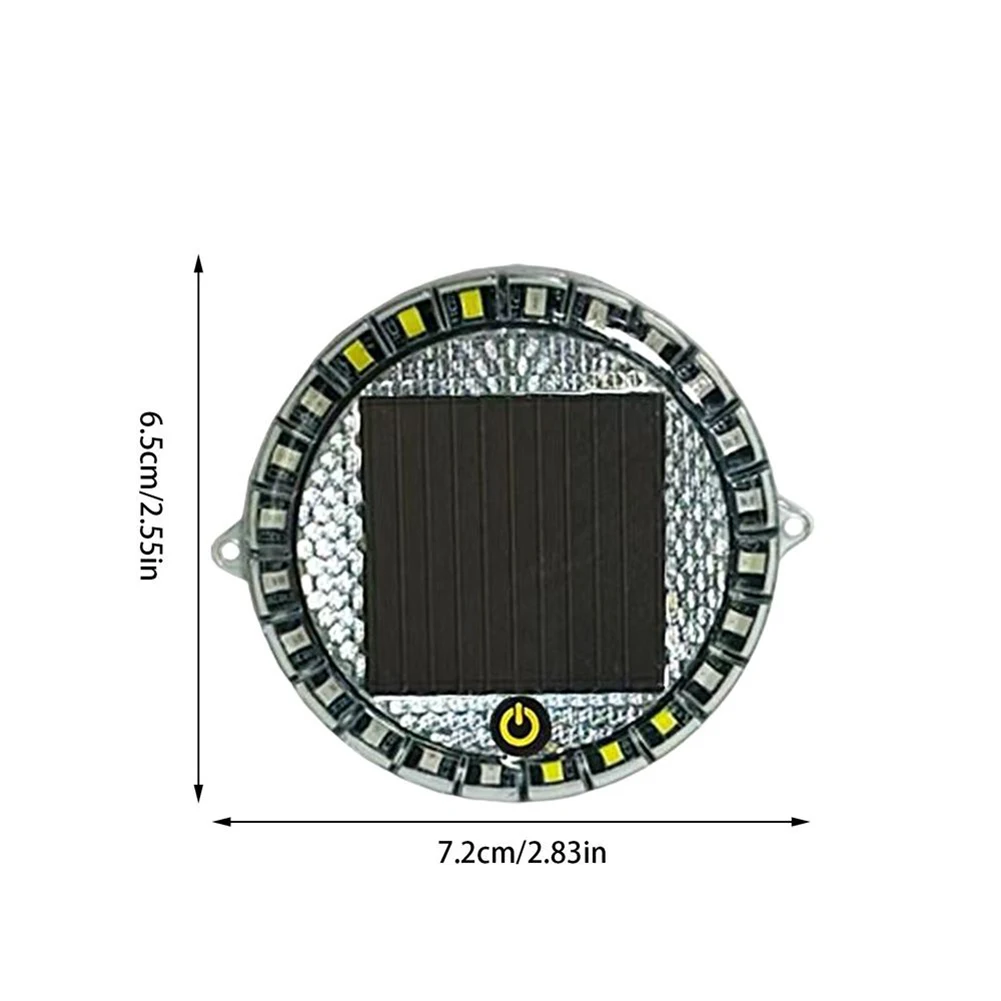 1PC 태양열 구동 LED 차량 라운드 경고 깜박이는 빛 램프 지능형 센서 및 방수 스트로브 표시 등