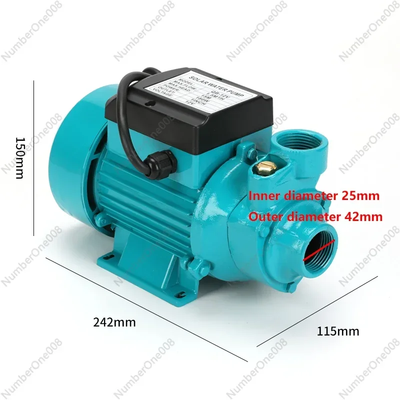 DC 12V 24V 48V Water Pump Brushed Motor Booster Pump QB60 High-lift Large Flow Solar Battery Pump Manual Self-priming