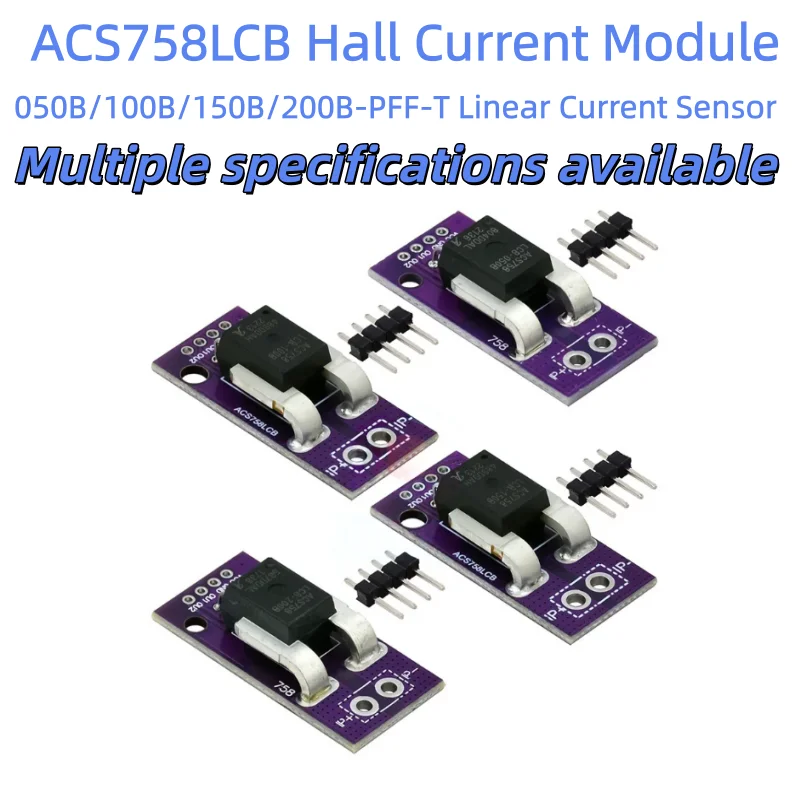 2pcs %New  ACS758LCB-050/100/150/200B Hall current sensor module for 50/100/150A/200A currents
