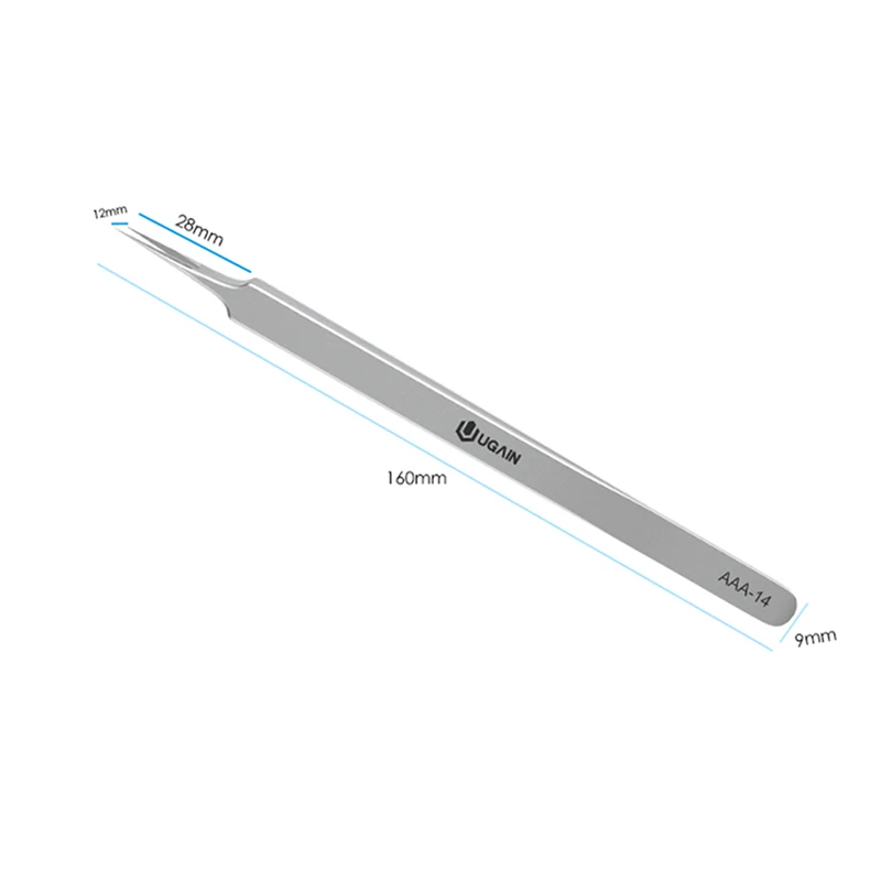 Metal anti-static straight tip tweezers sharp point Lengthen precision welding electronic ESD tweezers for soldering smd tools