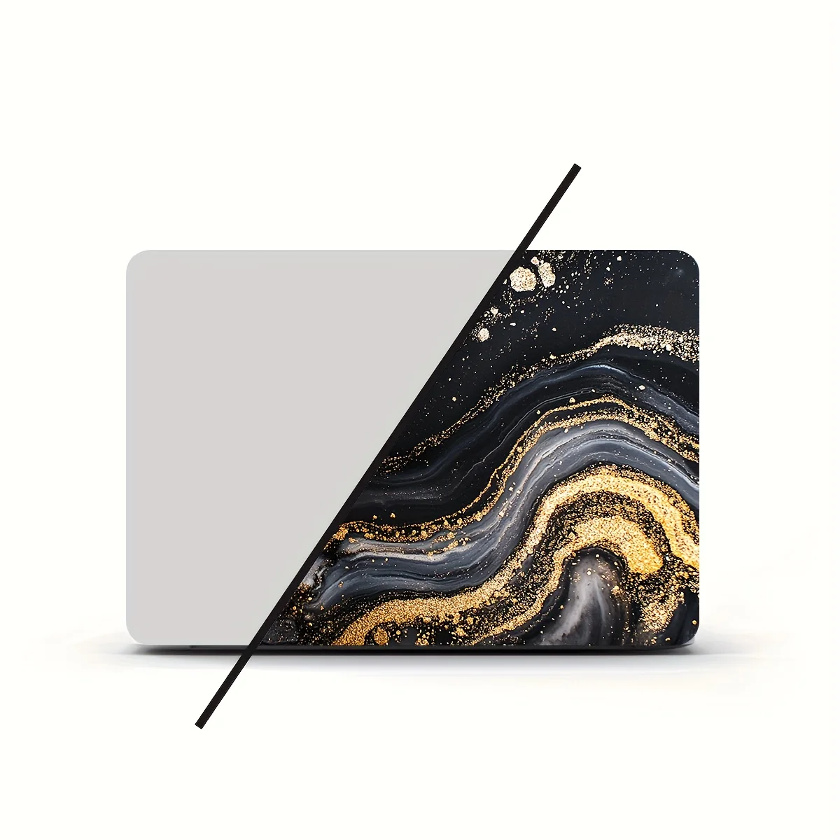 

2-Piece Pattern Laptop Art Marble Decal Case, Universal Netbook Skin Sticker Non-reusable Laptop Skin Sticker Decal