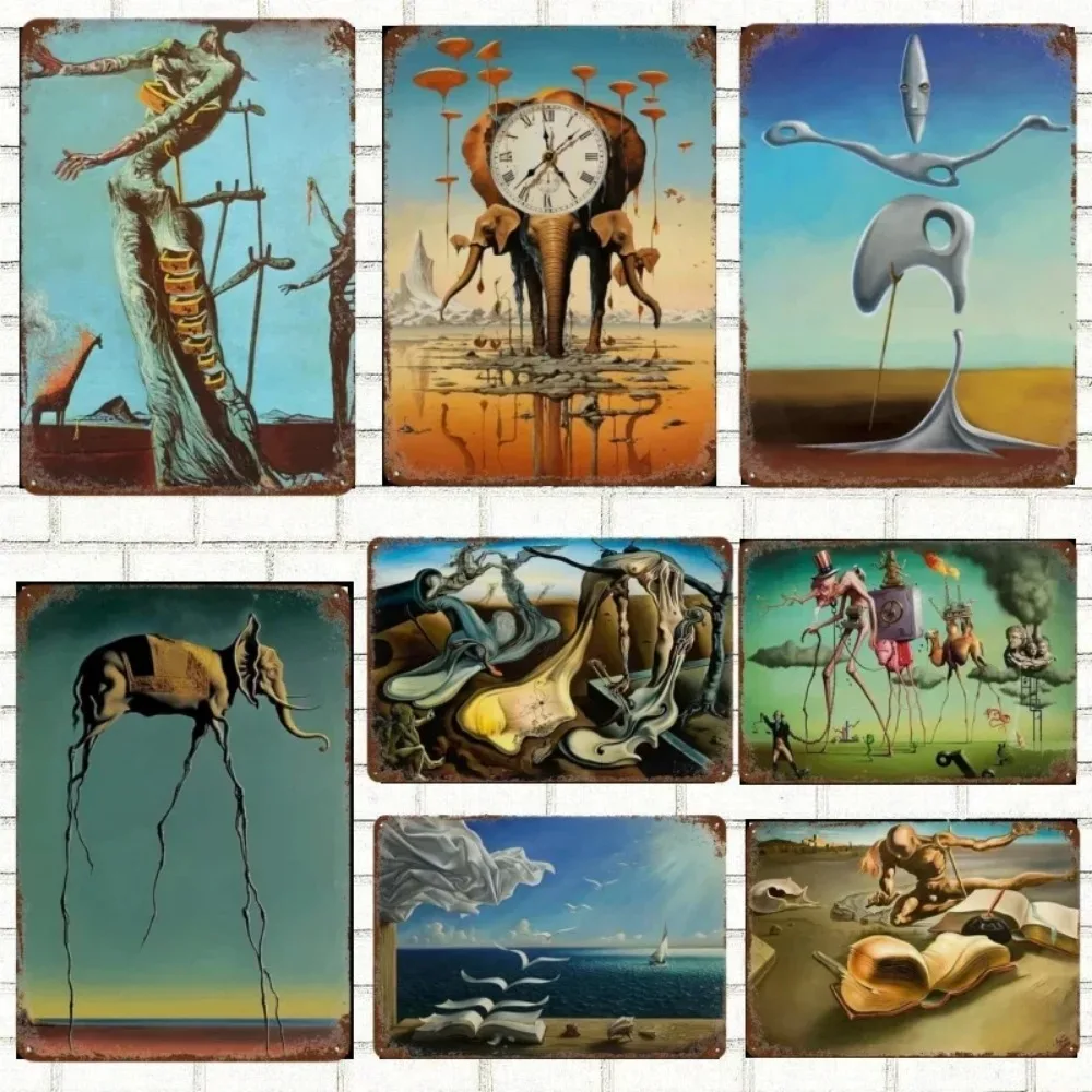 Сюрреализм, знаменитые произведения искусства Salvador Dali, плакаты, металлические жестяные вывески, декор и принты, жестяные вывески, настенные художественные картины для жизни