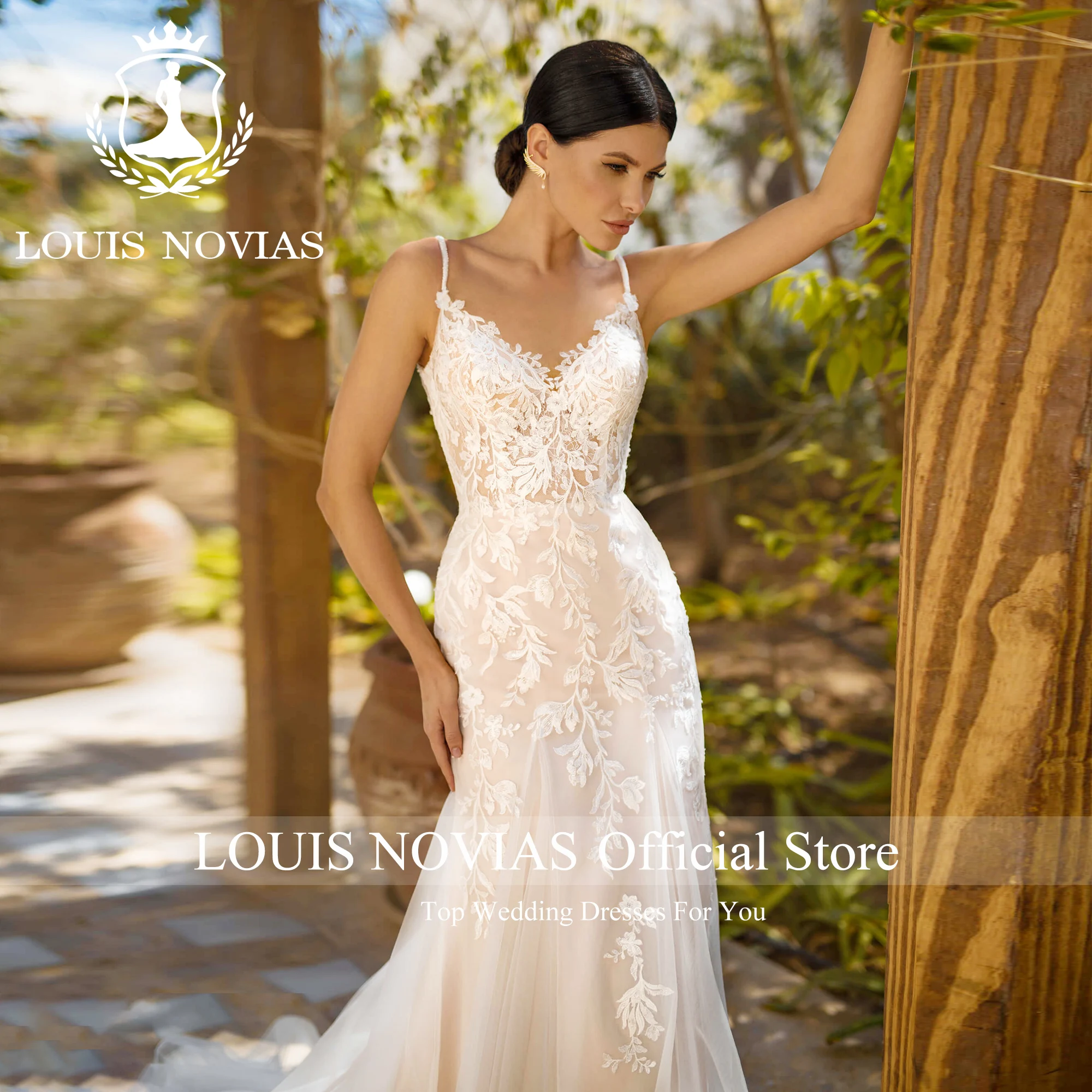 

LOUIS NOVIAS Новое поступление свадебное платье с короткими рукавами милое свадебное платье на тонких бретельках с вышивкой Vestidos De Novia