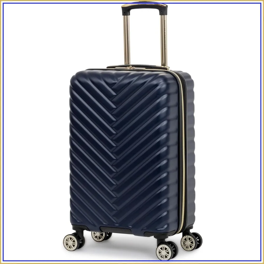 

Lightweight Hardside Chevron Expandable Spinner Luggage, Navy, 20-Inch Carry On