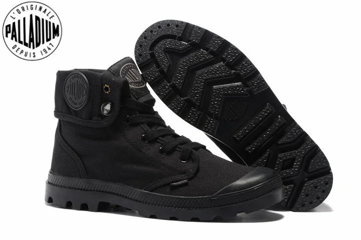 

PALLADIUM Pallabrouse All Black Sneakers Men High-top Military Ankle Boots Canvas Casual Shoes Men Walking Shoes Eur Size 39-45