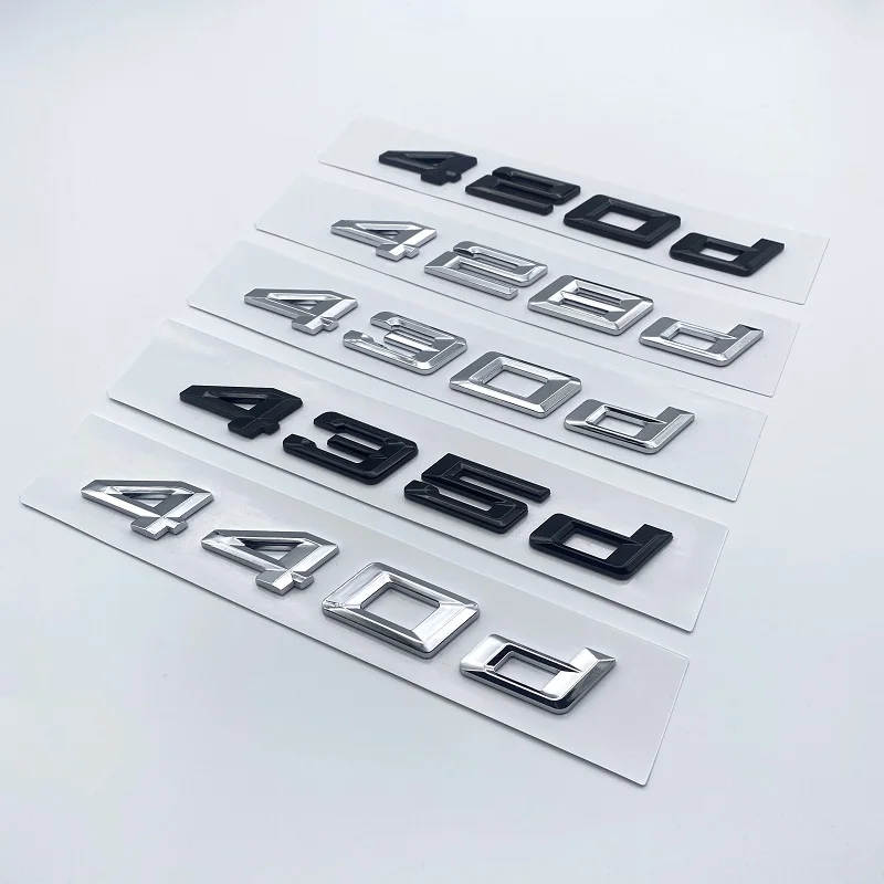 Хромированные черные буквы 418d 420d 428d 430d 435d 440d эмблема с логотипом для 4 серии F30 F32 F33 F36 F82 наклейки для стайлинга багажника автомобиля наклейка Хромированные черные буквы 418d 420d 428d 430d 435d 440d эмблема с логотипом для 4 серии F30 F32 F33 F36 F82 наклейки для стайлинга багажника автомобиля наклейка