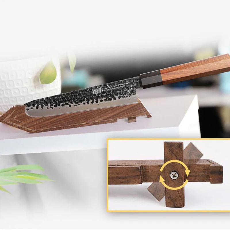 Kitchen Knife Protector Wooden Blade Guards Japanese Raw Fish Knife Rack Sashimi Knife Cover Wood Stand Walnut Knife Holder