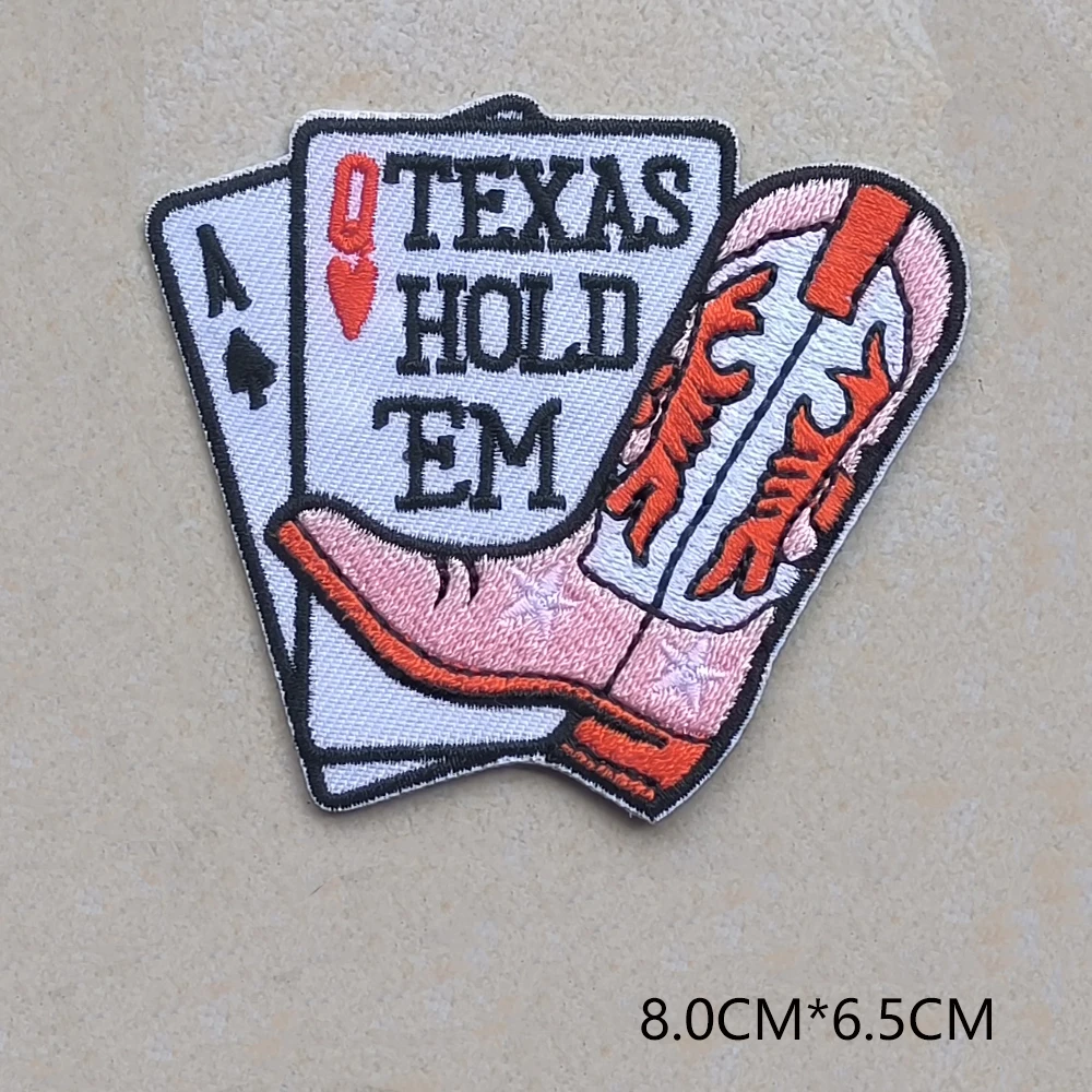 Western World Emblem Embroidered Cloth Stickers Cartoon Flowers DIY Iron Clothing Patches