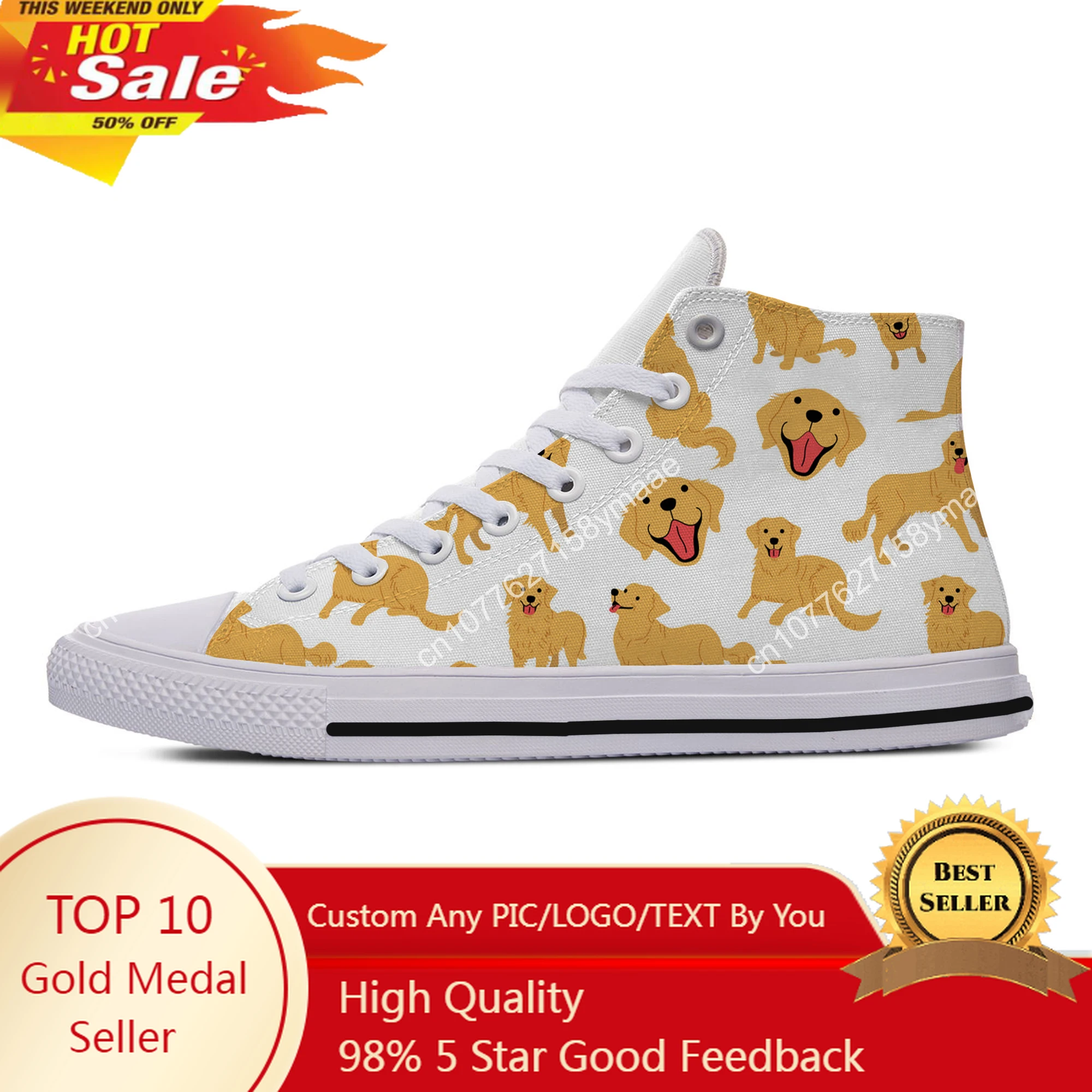 

Hot Summer Labrador Retriever Dog Animal Pets Cut Kawaii Lightweight High Top Canvas Shoes Men Women Casual Sneakers Board Shoes