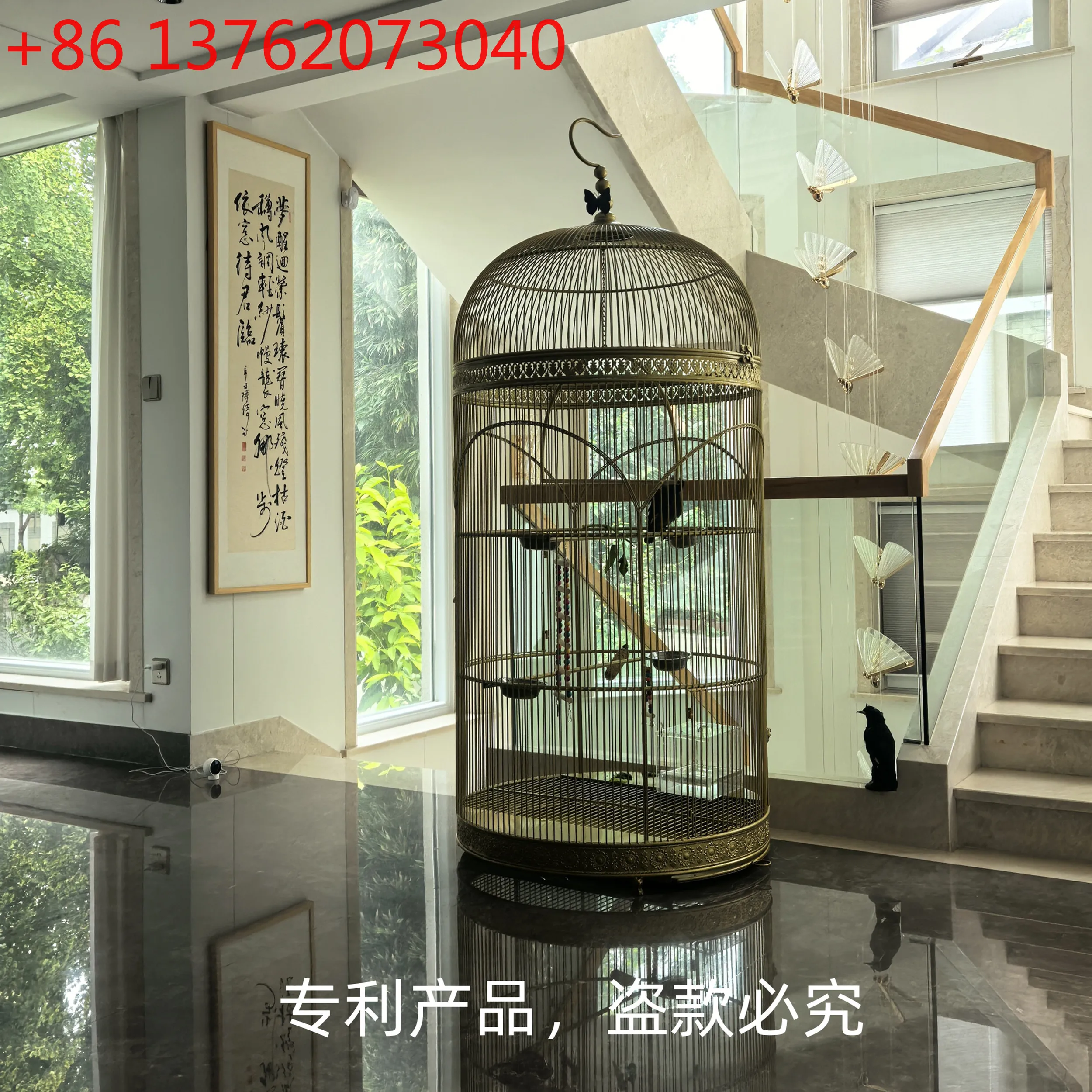 

Parrot bird cage large wrought iron starling courtyard balcony outdoor large bird cage