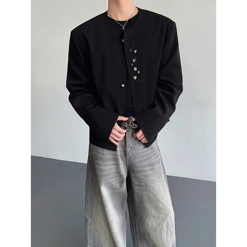 

Ретро-куртка в китайском стиле для мужчин: модная модель с пуговицами, создающая ощущение роскоши, трендовый образ