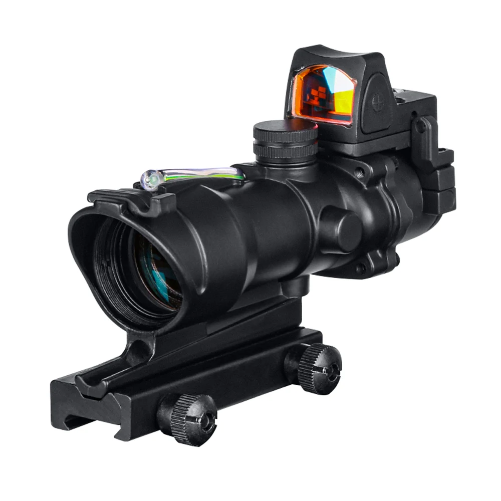 Imagem -03 - Acog Cruz e Seta Reticle Sight Vermelho e Verde Fibra Óptica Scope Rmr.308.556 Ar15.22lr 4x32