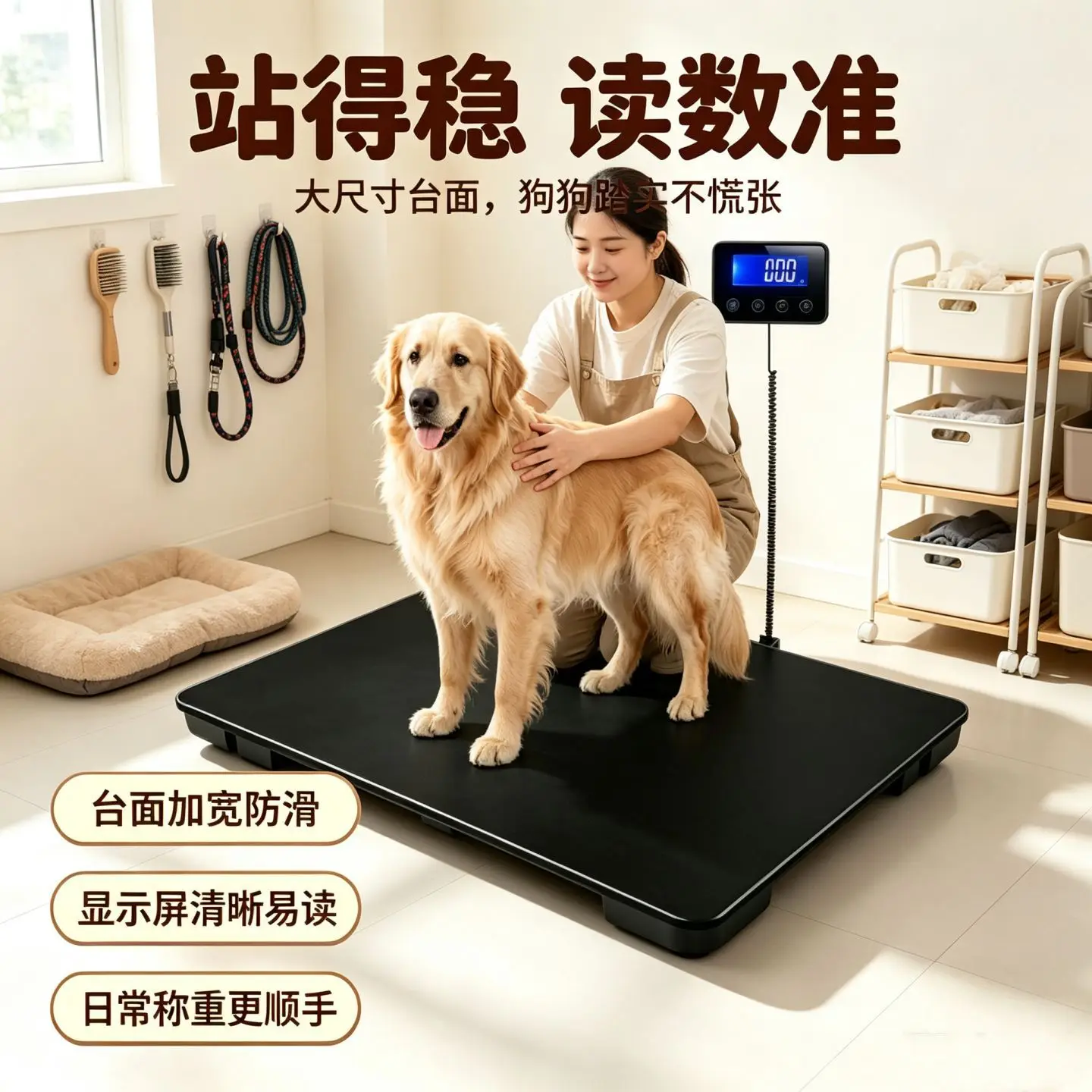 High Precision Large Pet Weighing Scale, For Pet Shop Veterinary Clinic, Weight Tester for Cats Dogs