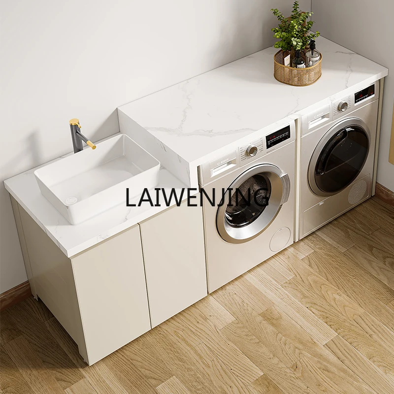 

MJY laundry washing and drying machine integrated cabinet table double position washing table basin cabinet