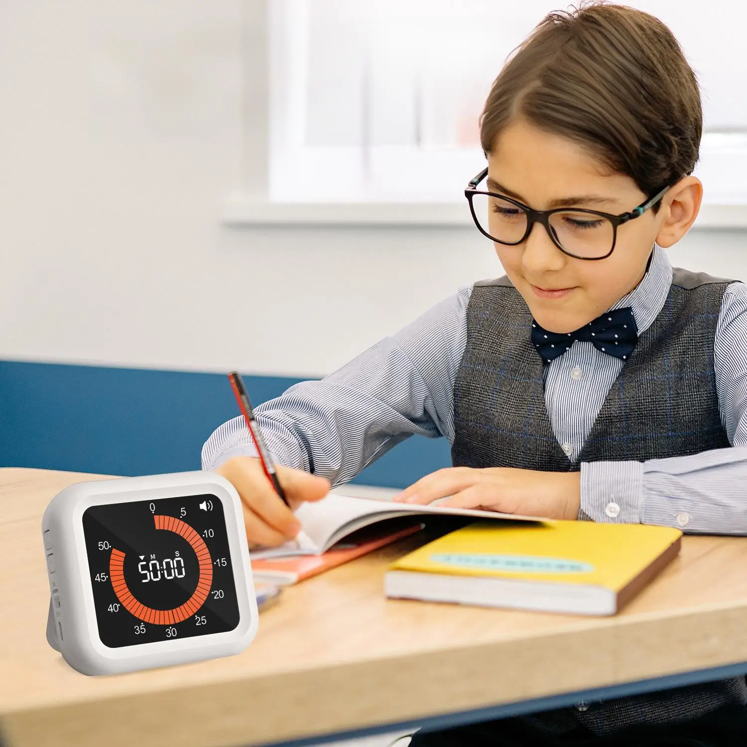 مؤقت رقمي مرئي متعدد الأغراض، مؤقت شحن USB مغناطيسي، ساعة توقيت العد التنازلي 12 ساعة للمكتب والفصول الدراسية والمطبخ