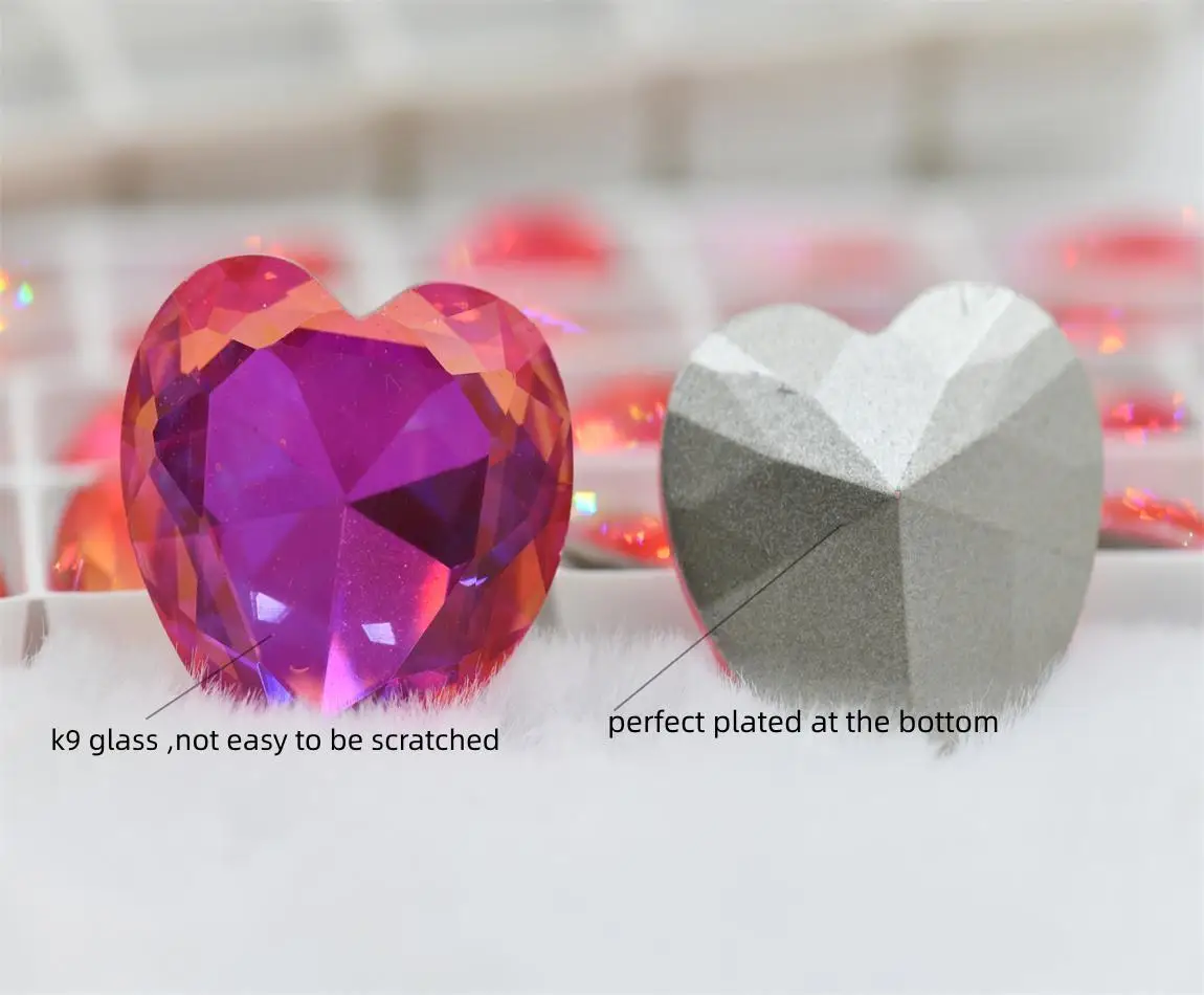 K9  Rose colorful  rhinestones Strass Glitter glass Crystal Pointback Drop square heart round Bag Jewelry Decoration for Diy