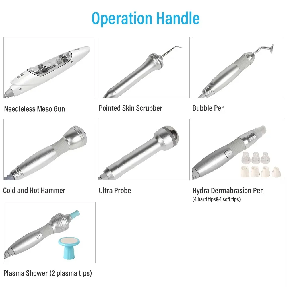 7 en 1 hidrodermoabrasión hidrógeno oxígeno máquina Facial limpieza profunda de la piel levantamiento depurador de la piel Aqua dispositivos de cuidado Facial