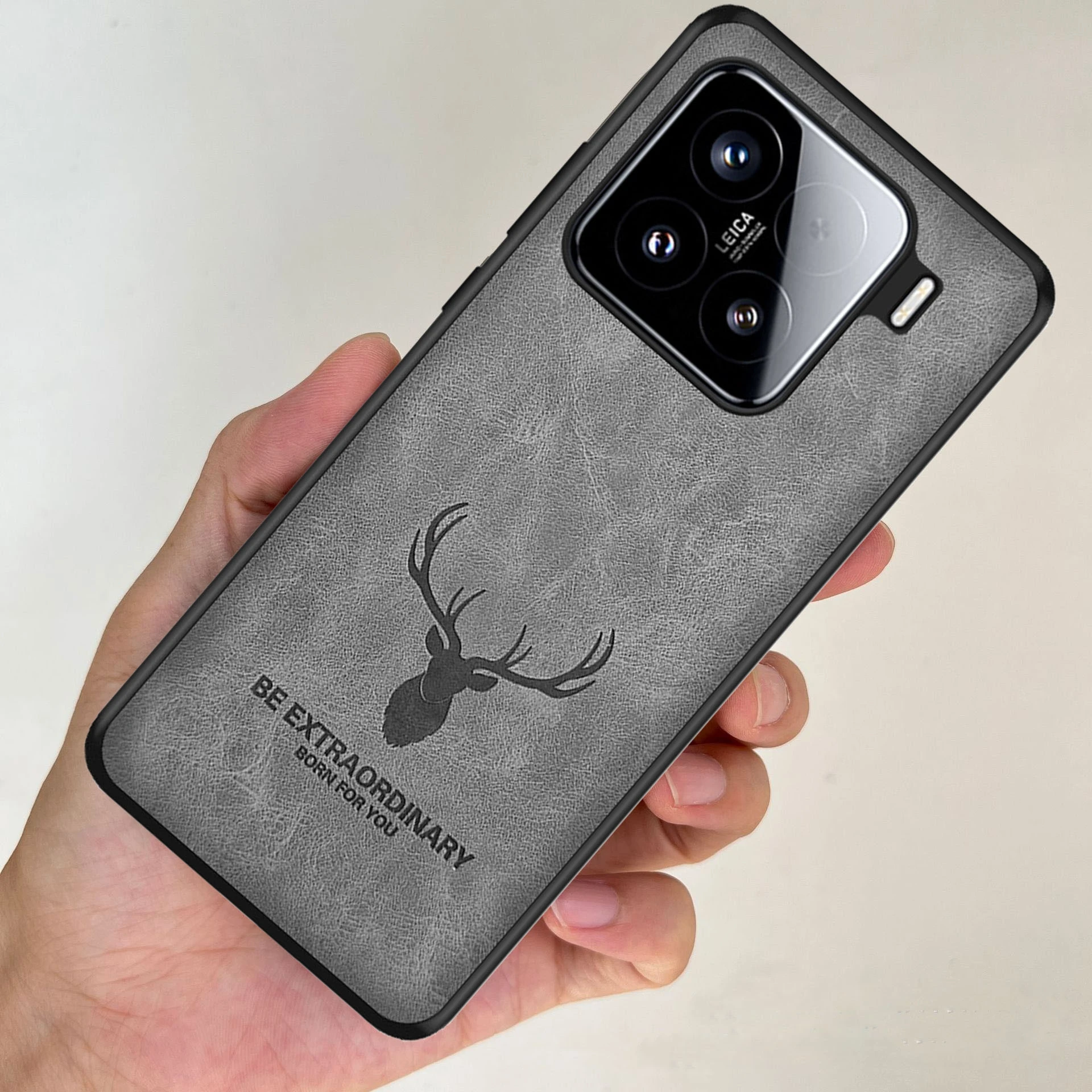 

For Xiaomi 15 Pro 3D Cartoon Elk Deer Head Leather Phone Case For Mi 14 13 11 12S Ultra mi 15 Pro Holster Shockproof Back Cover