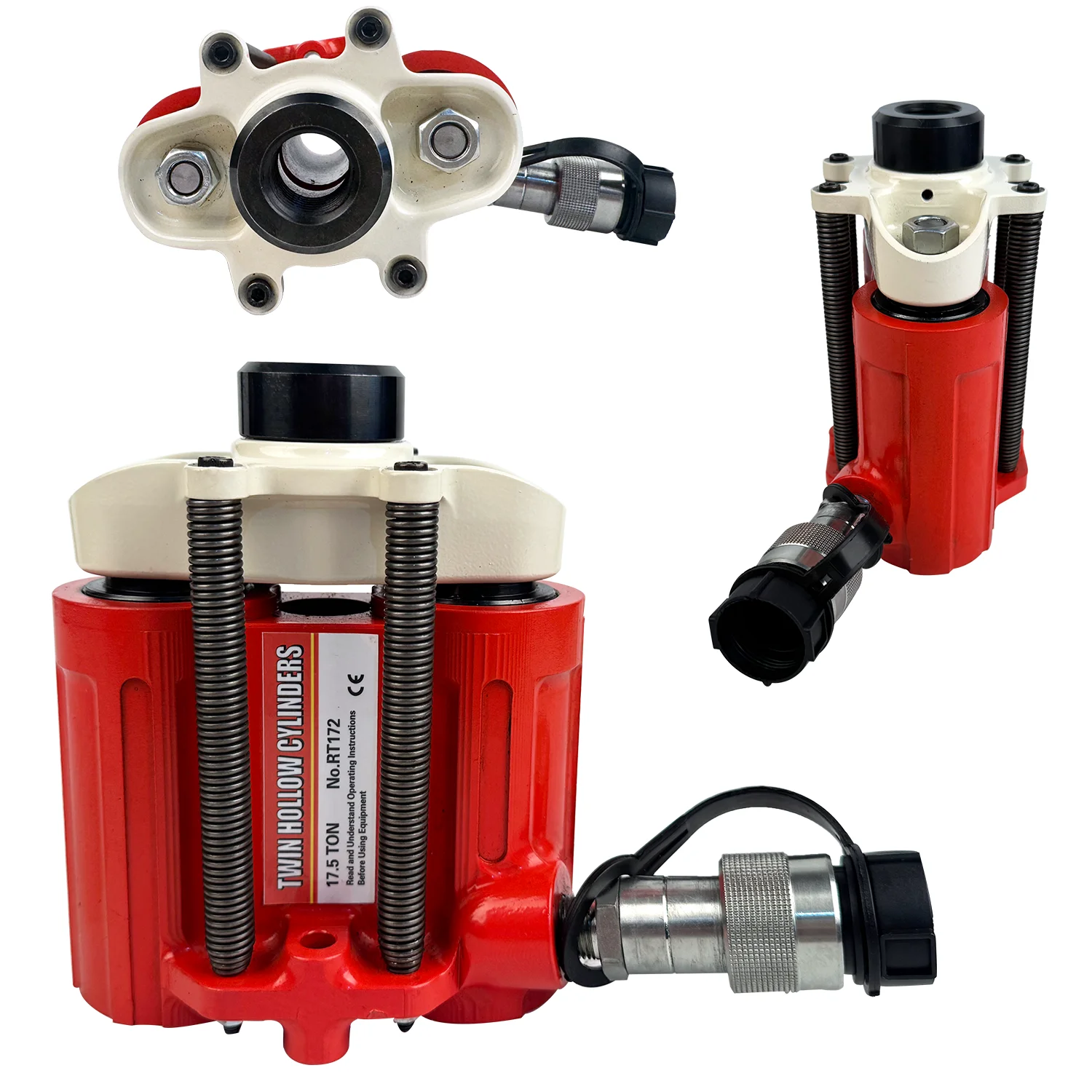 RT172 Center Hole Hydraulic Cylinder, 2 in Stroke, 17.5 Ton, Single Acting, Spring Return Function