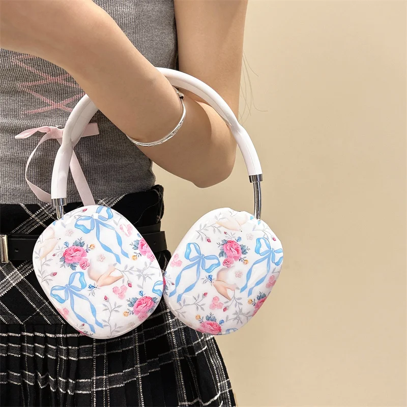 

Wildflower wf Rose Scarves bird Headband Phone Earphone Case for AirPods Max Wireless earphones Headset Protective Sleeve Cover