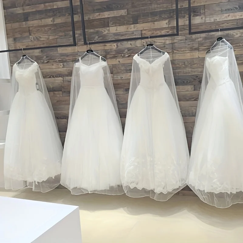 Pack of 4 Encrypted Wedding Dress Dust Covers Mesh Custom Hanging Wedding Dress Bags Evening Dress Dust Covers