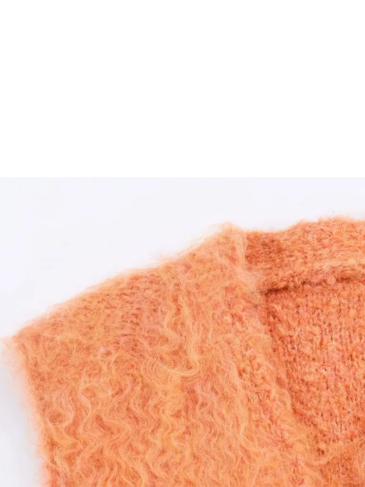 เสื้อกั๊กไหมพรมผู้หญิง HH Autumn ดีไซน์หรูหรา แขนกุด คอวี ทรงเข้ารูป สไตล์ไฮสตรีท ใช้งานได้หลากหลาย ติดกระดุมแถวเดียว สีพื้น 2 สี