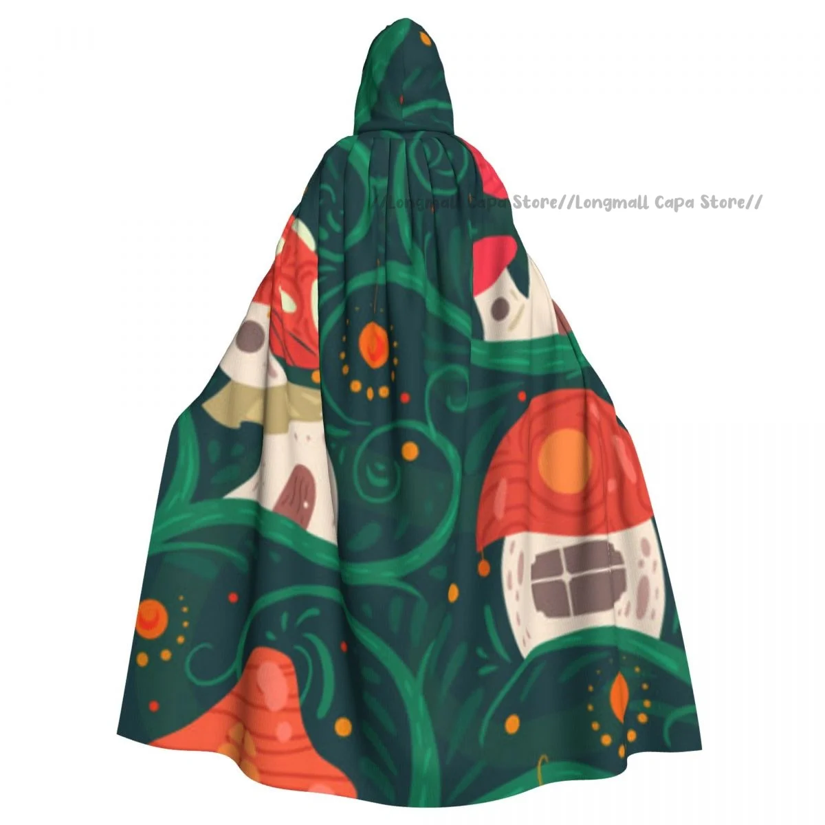 Witch Cloak Cartoon Fairy Tale Porcini House Halloween Cosplay Costume Unisex Adult Cloak Retro Ages Cape