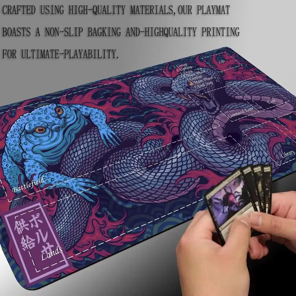 Pad en slang anime Magic Card Battle Game Mat met zone mtg speelmat bureaumat Commander Speelmat geschikt voor familiebijeenkomsten