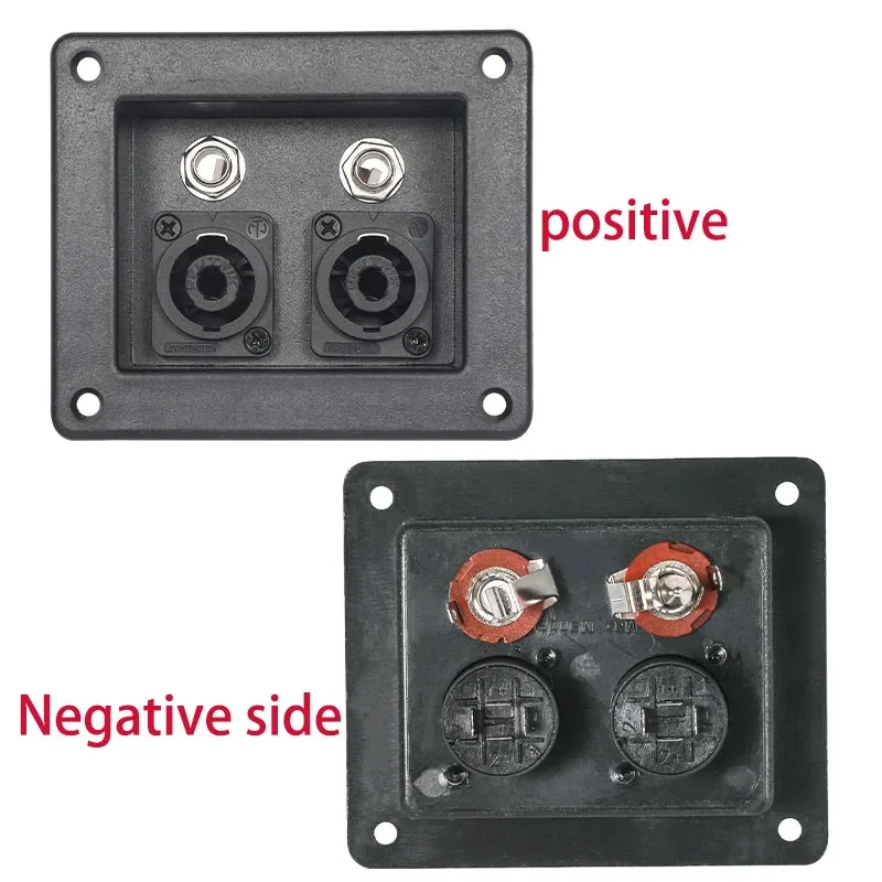 2 pcs Speaker junction box, audio speaker accessories, 6.5mm, two XLR seats, dual Euro four-core openings