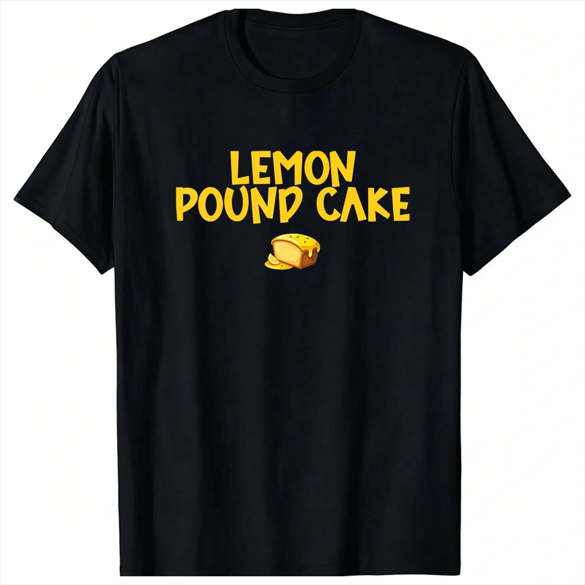 Lemon Pound Cake T-Shirt  Trending T-Shirts Short Sleeve Classic Tops Summer 100% Cotton Comfortable Plus Size Top Tees