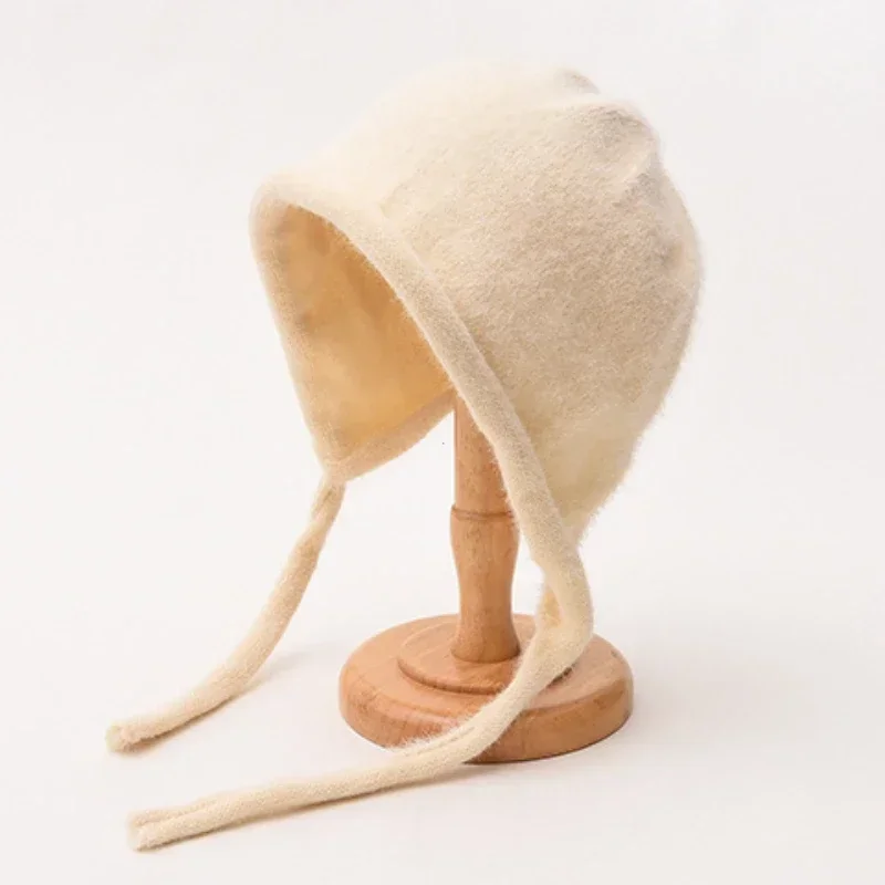 2025 حار Y2K لطيف قبعة الخريف الشتاء النساء الدافئة اليابانية متماسكة قبعة كومة قبعات الرجال حماية الأذن التعادل البلوز قبعة Gorro بونيه